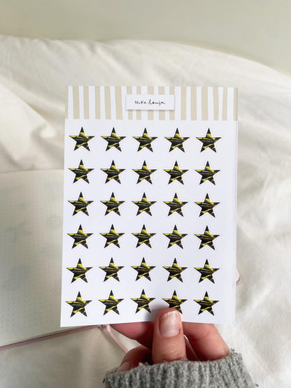 Lot stickers étoiles doré argent