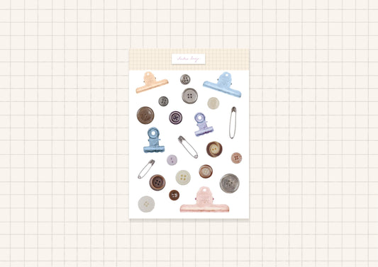 Planche de stickers cute buttons