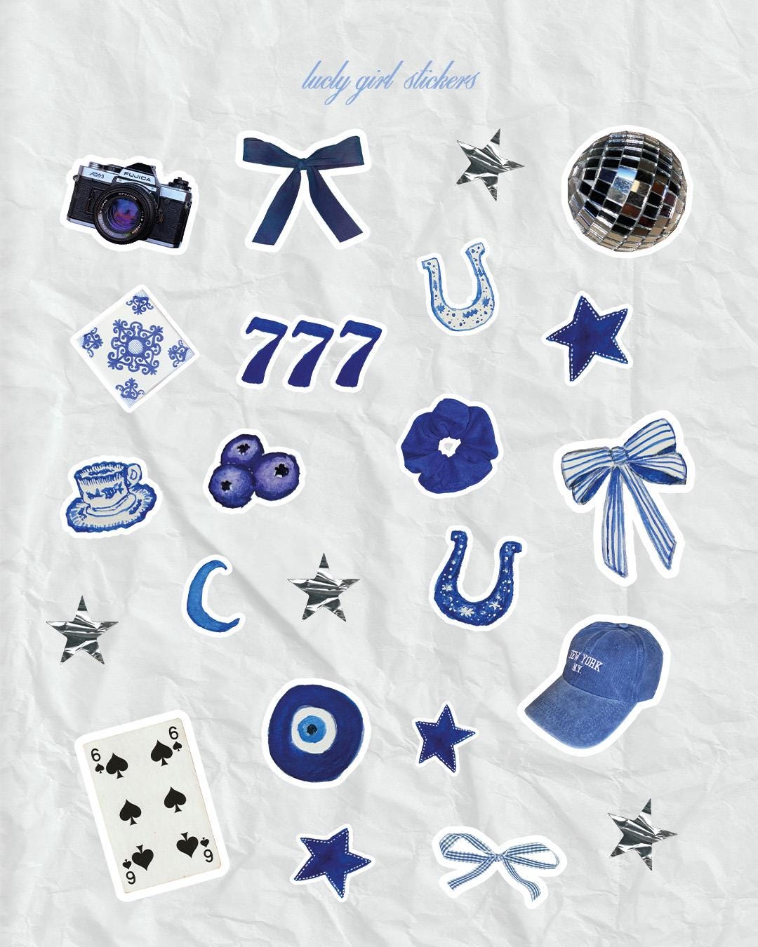 Planche de stickers lucky girl
