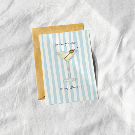 Carte - cocktail, martini, olives