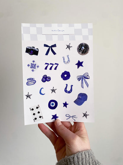 Planche de stickers lucky girl