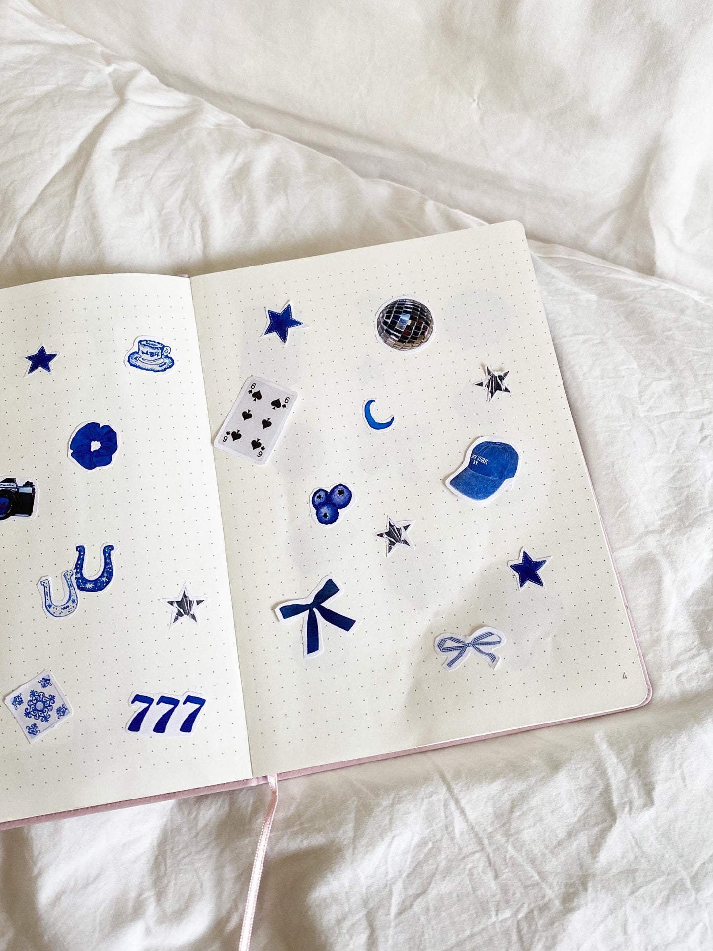 Planche de stickers bleu lucky girl