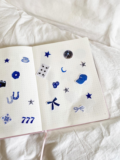 Planche de stickers bleu lucky girl