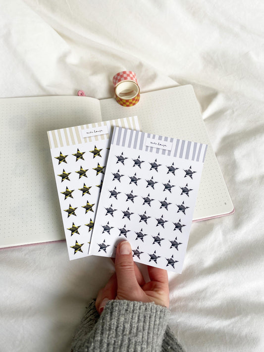 Lot stickers étoiles doré argent