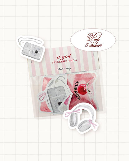 Pack 5 stickers - it girl