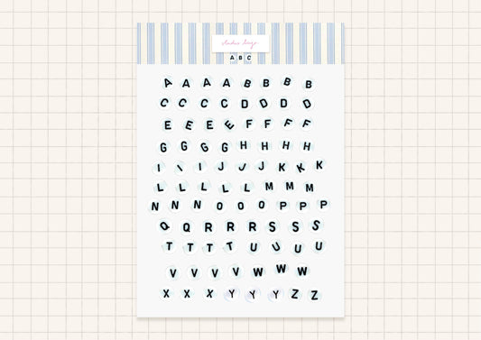 Planche de stickers lettres perles