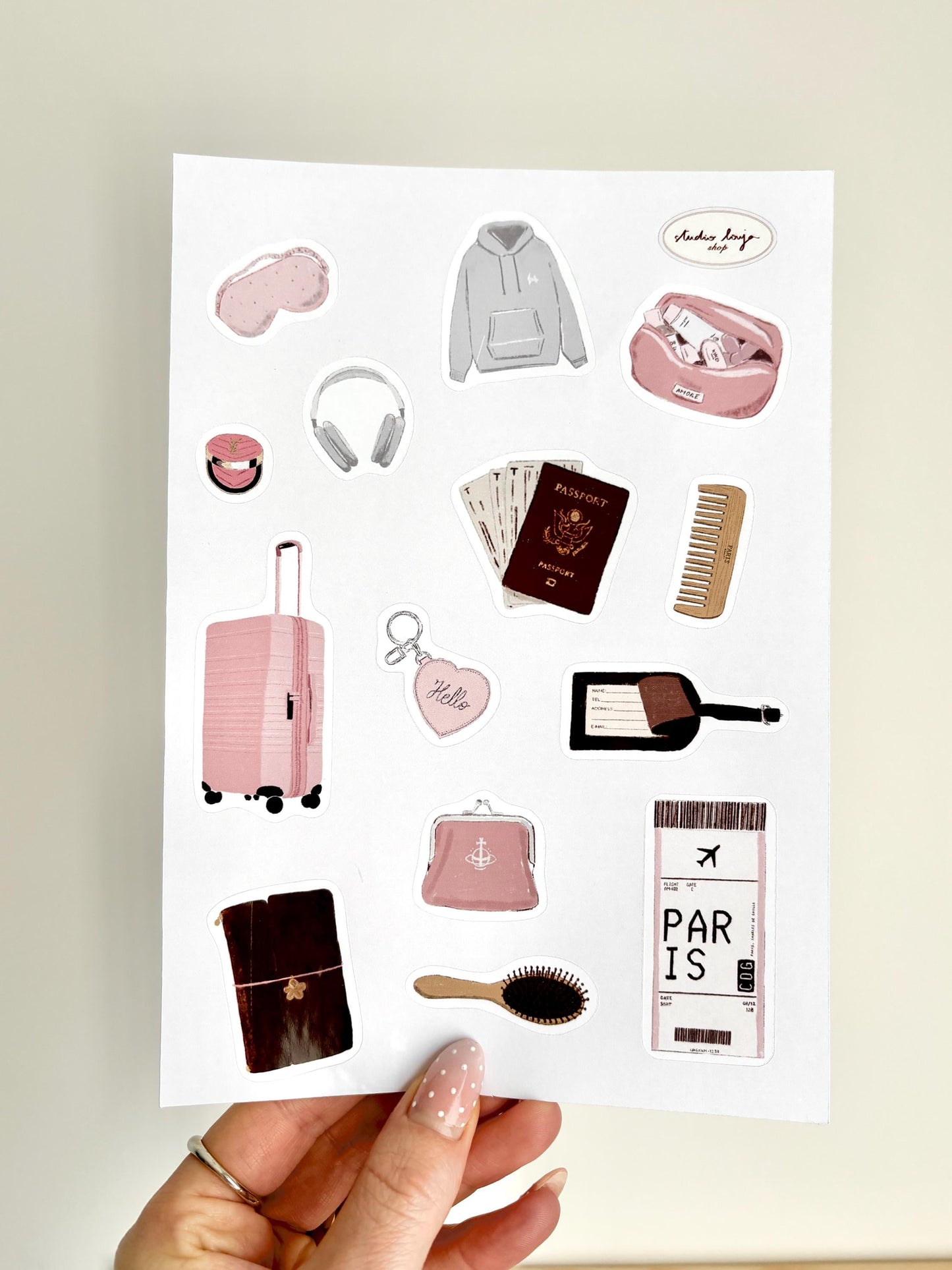 Planche de stickers - airport essentials