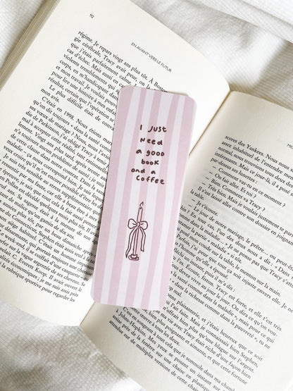 Marque page - a good book and a coffee
