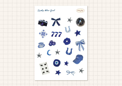Planche de stickers lucky girl