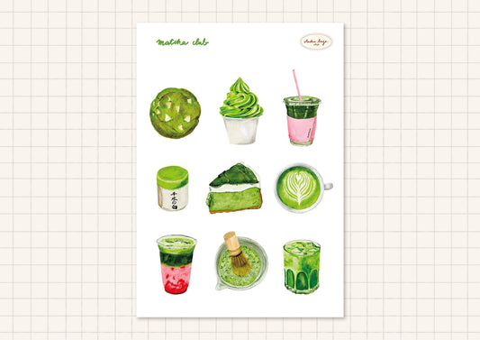 Planche de stickers Matcha