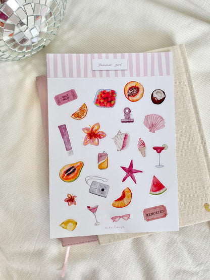 Planche de stickers summer girl