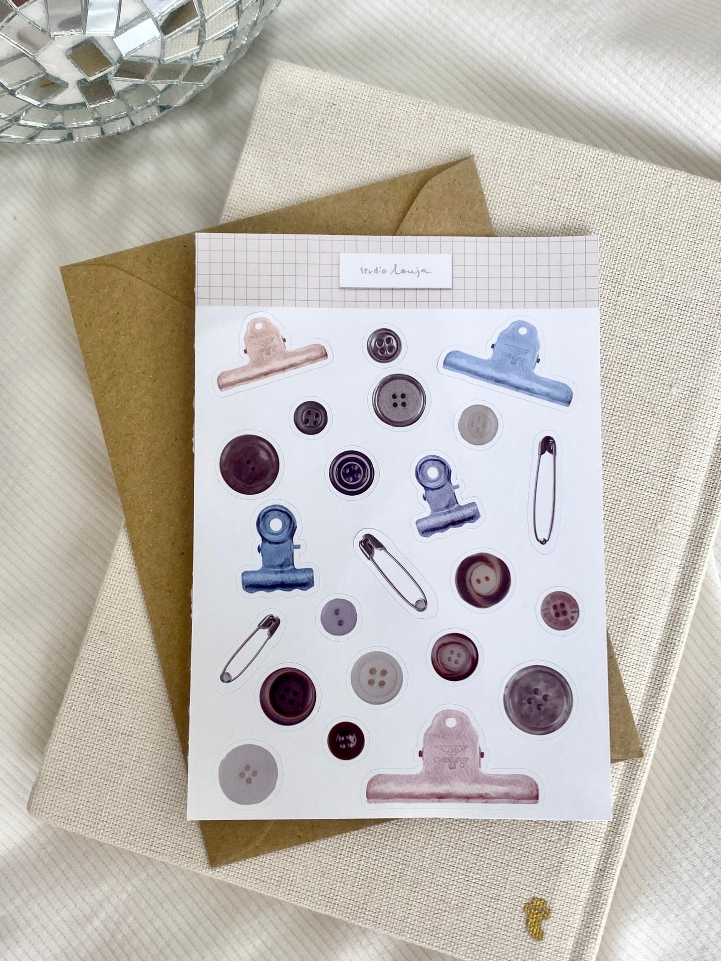 Planche stickers cute buttons