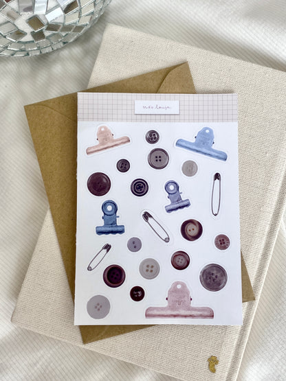 Planche stickers cute buttons