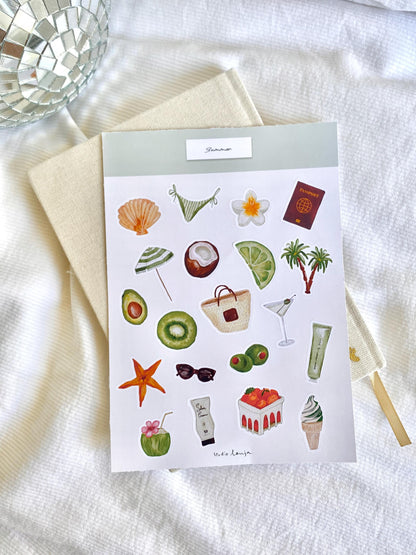 Planche de stickers summer
