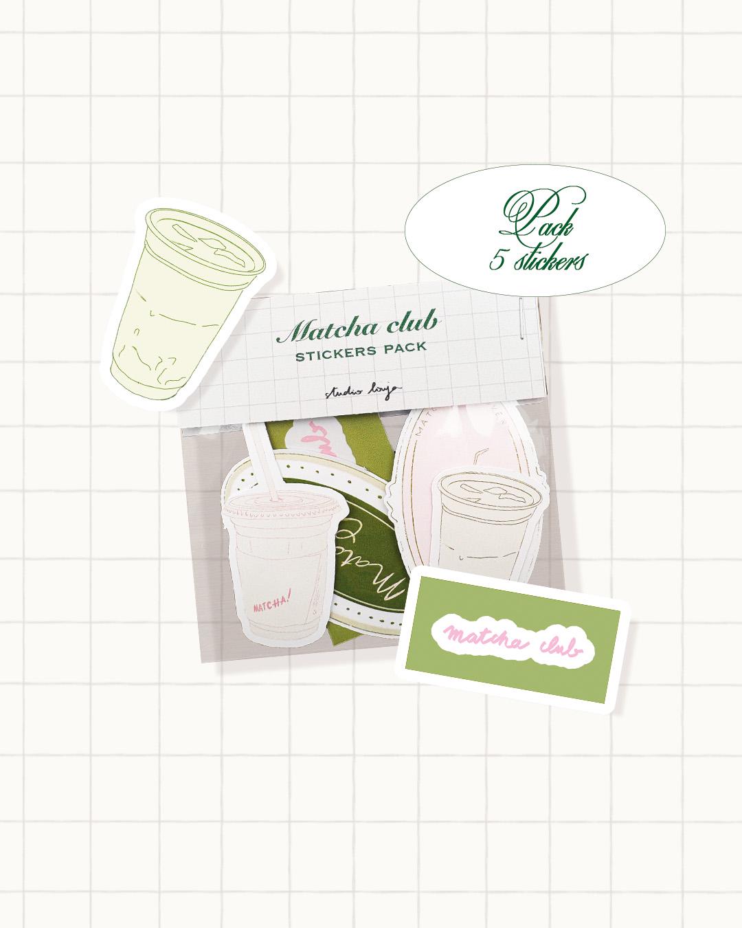Pack 5 stickers - Matcha lover club