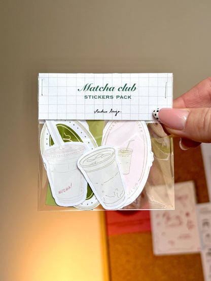 Pack 5 stickers - Matcha lover club