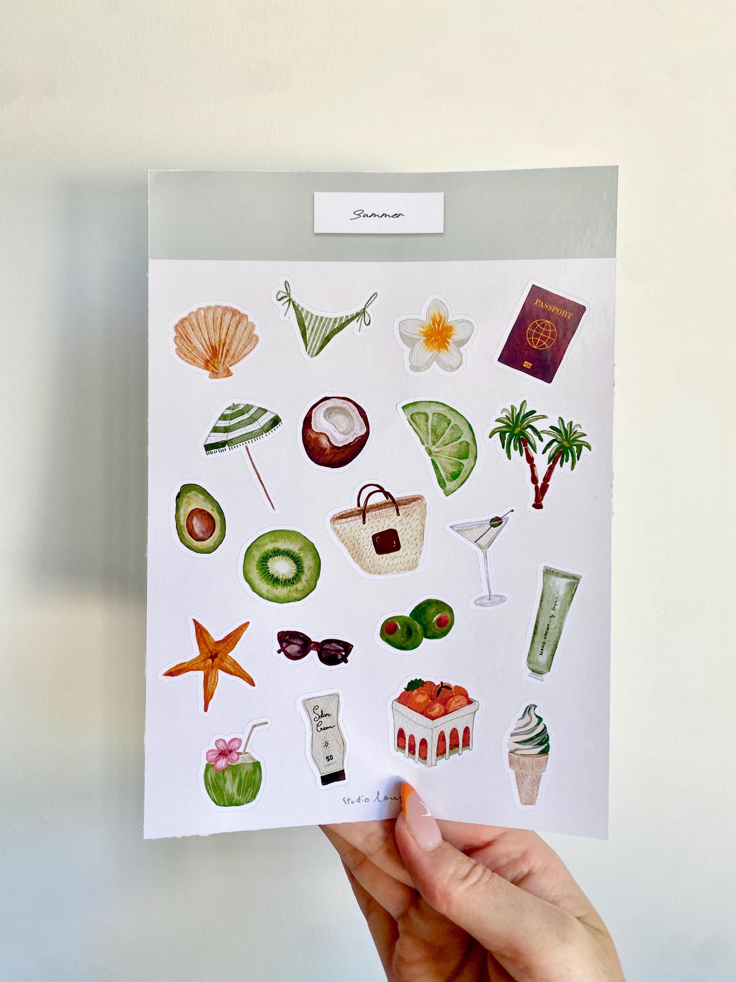 Planche de stickers summer