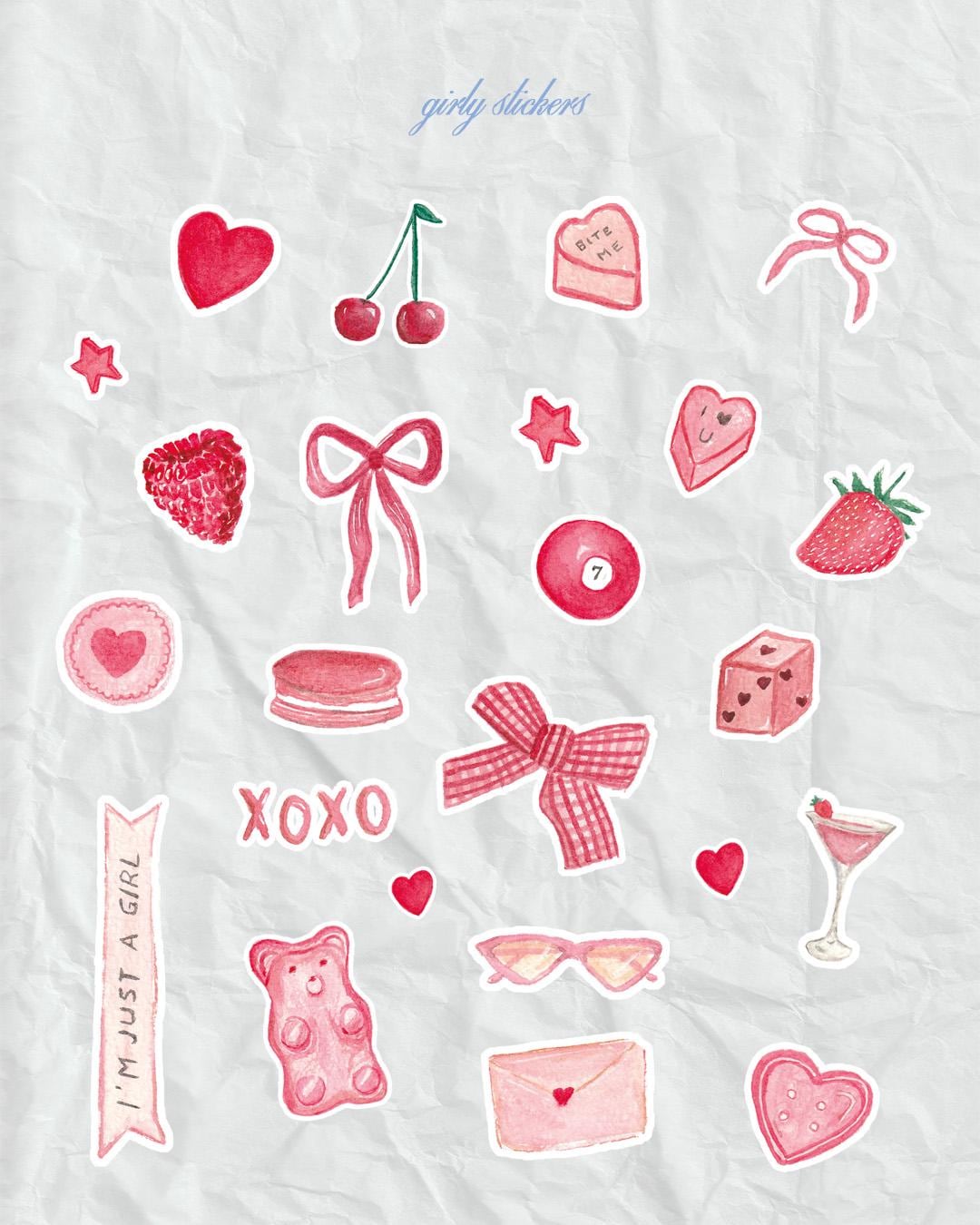 Planche de Stickers Girly Aesthetic