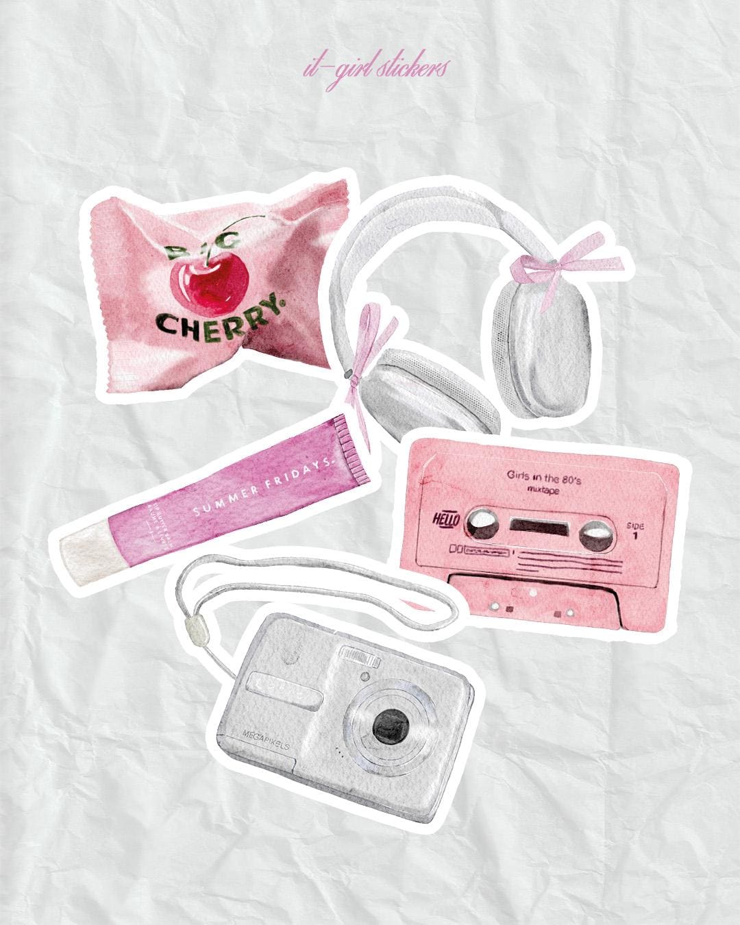 Pack 5 stickers - it girl