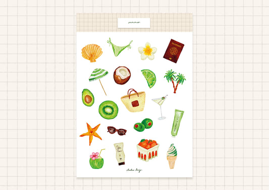 Planche de stickers summer