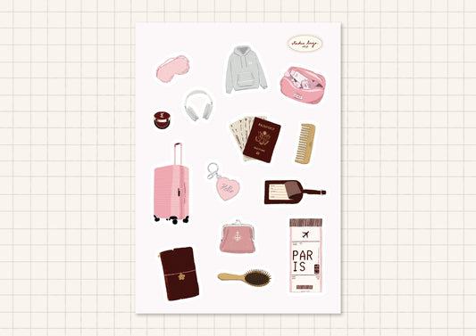 Planche de stickers - airport essentials