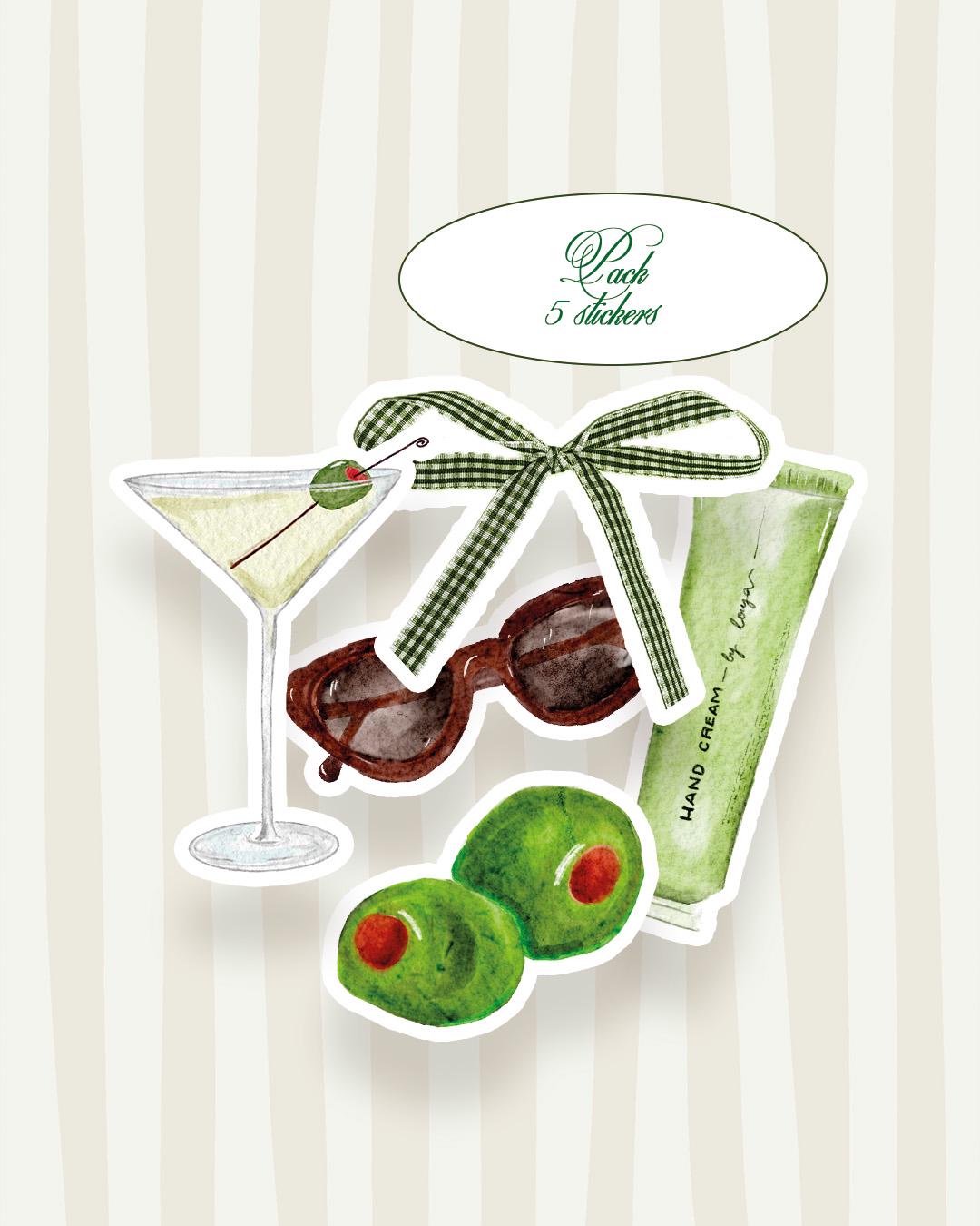 Pack 5 stickers - Martini, please