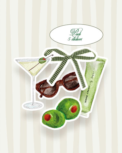 Pack 5 stickers - Martini, please