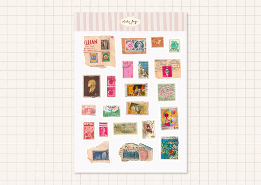 Planche de stickers timbres