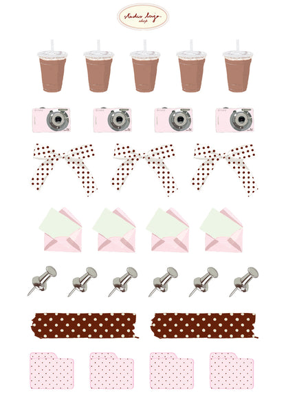 Planche de stickers A6 - journal essentials