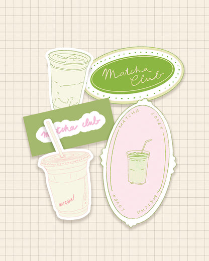 Pack stickers Matcha lover club