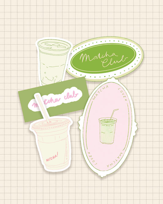 Pack stickers Matcha lover club