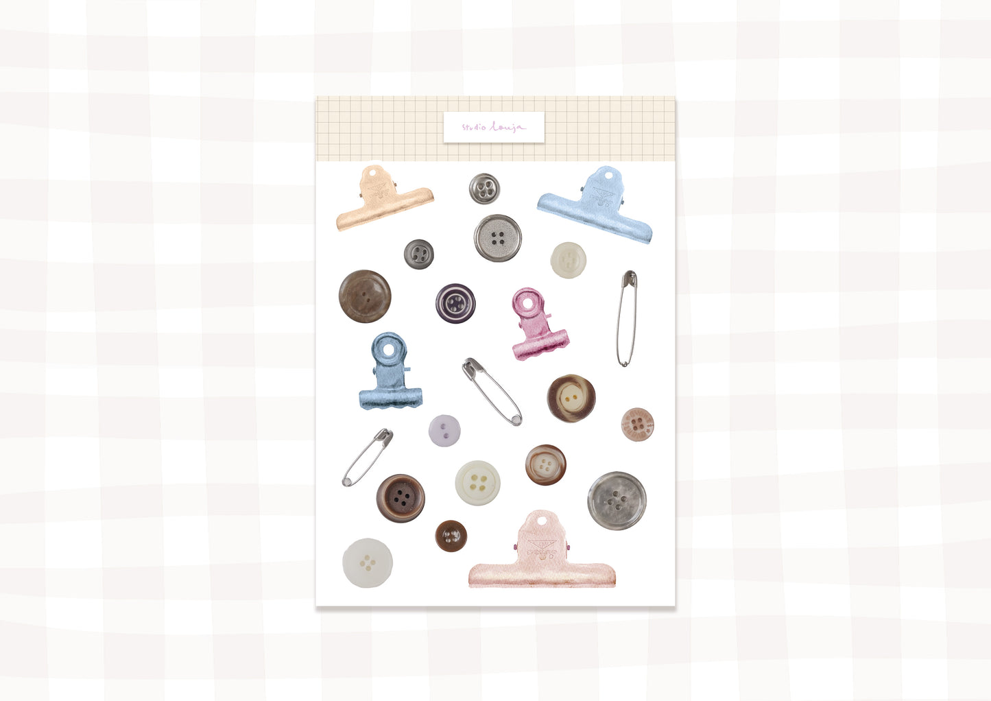Planche stickers cute buttons