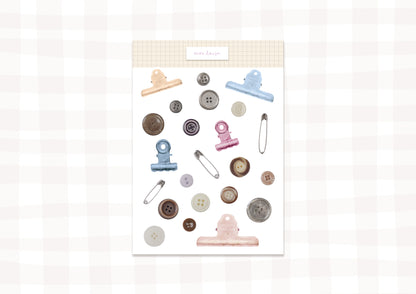 Planche stickers cute buttons