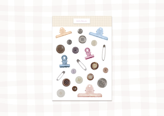 Planche stickers cute buttons