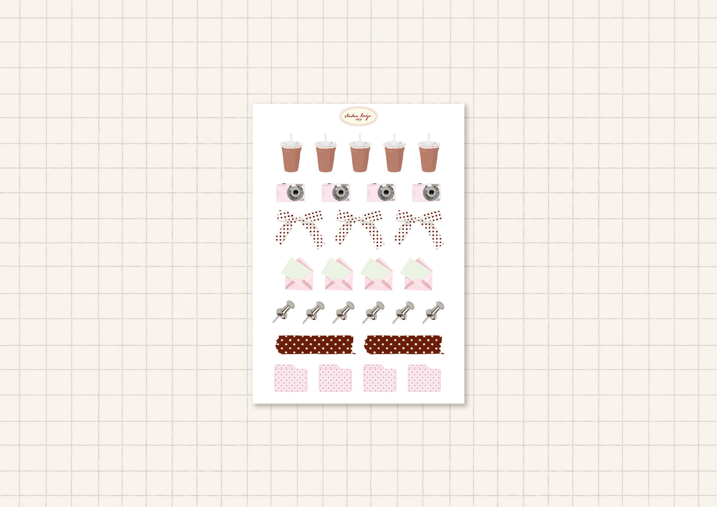 Planche de stickers A6 - journal essentials