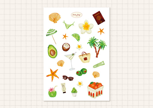 Planche de stickers summer